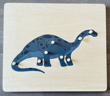 Load image into Gallery viewer, Brontosaurus Wooden Peg Puzzle