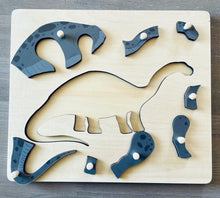 Load image into Gallery viewer, Brontosaurus Wooden Peg Puzzle