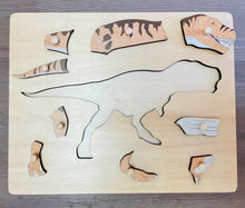 Load image into Gallery viewer, T-Rex Wooden Peg Puzzle