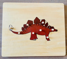 Load image into Gallery viewer, Stegosaurus Wooden Peg Puzzle
