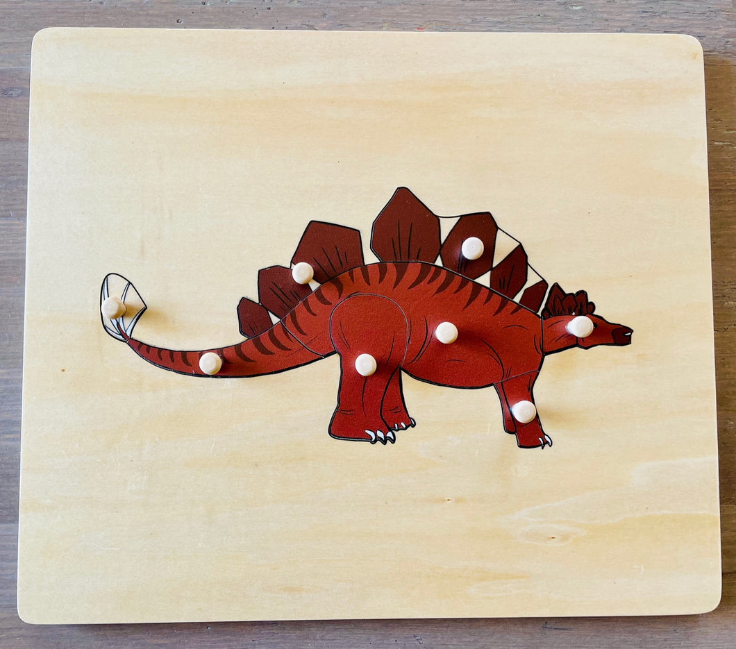 Stegosaurus Wooden Peg Puzzle