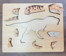Load image into Gallery viewer, T-Rex Wooden Peg Puzzle
